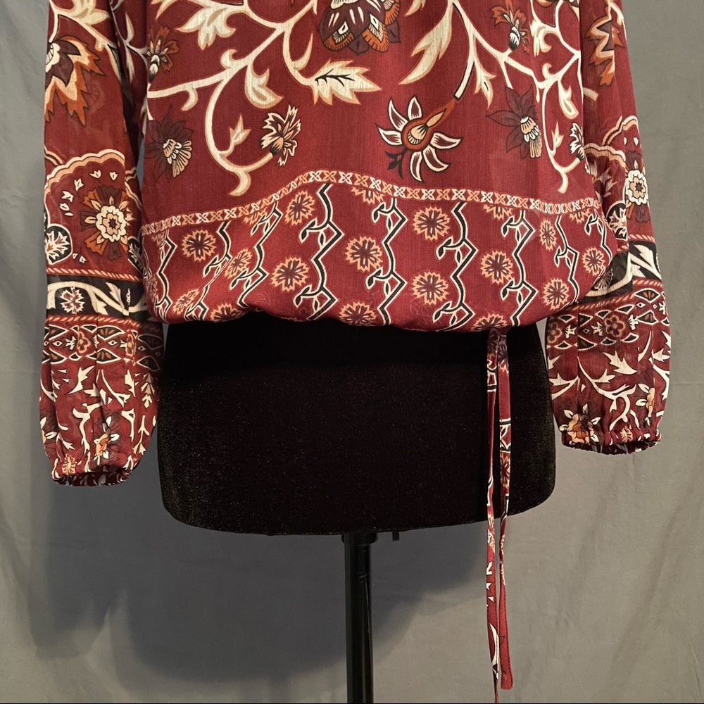 Lucky Brand Rust Orange And Cream Color Boho Styl… - image 5